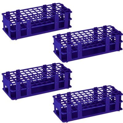 4 Pcs 60 Hole Plastic Test Tube Rack Lab Holder Rack for 16mm/20mm Tube Detac...