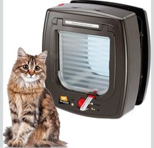 Ferplast Universal Swing Microchip Cat Flap Dogs and Cats Brown. Free Postage