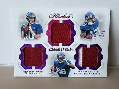 2018 Flawless Triple Patches Eli Manning, Odell Beckham Jr. & Saquon Barkley /7
