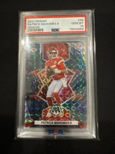 PSA 10 Patrick Mahomes SP 2022 Panini Mosaic Genesis  KANSAS CITY CHIEFS MVP