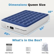 New Air Bed Inflatable Mattress Built-in Electric Pump, High Raised Camping USA