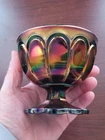 Pretty Blue Northwood Carnival Glass Double Loop Pattern Sugar