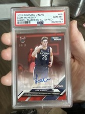 2025 BOWMAN U NOW #6A LIAM MCNEELEY /10 MARCH MADNESS-AUTO-RED PSA 10