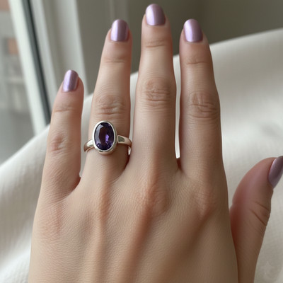 Damenring 925 Silber mit natürlichem Amethyst 3,30 ct - Größe 55