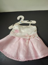 Build-A-Bear Dress BABW Pink White Satin  Sequins Formal