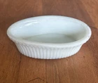 Vintage Milk Glass “Ring Of Fire” Oval Hen On Nest Base ONLY