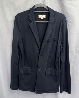 Shred In Thread Blue Unstructured Blazer With Elbow Patches size Medium