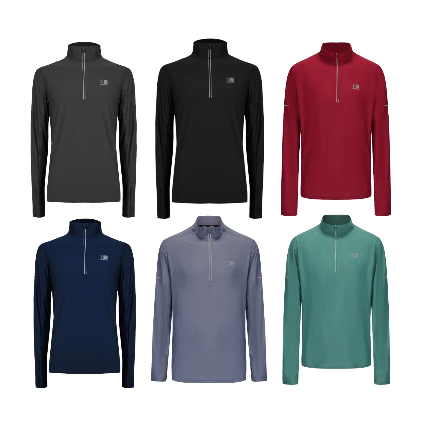 Mens Karrimor Lightweight 1/4 Zip Funnel Gym Workout Running Tee T-Shirt