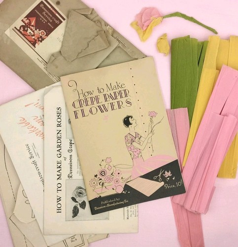 Vtg 1929 Dennison How To Make Crepe Paper Flowers Books Patterns Original Mailer