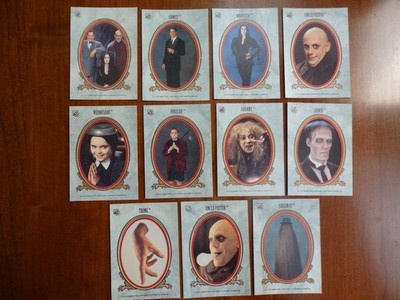 Set of 11 Addams Family Sticker Trading Cards Topps 1991 Near Mint Condition
