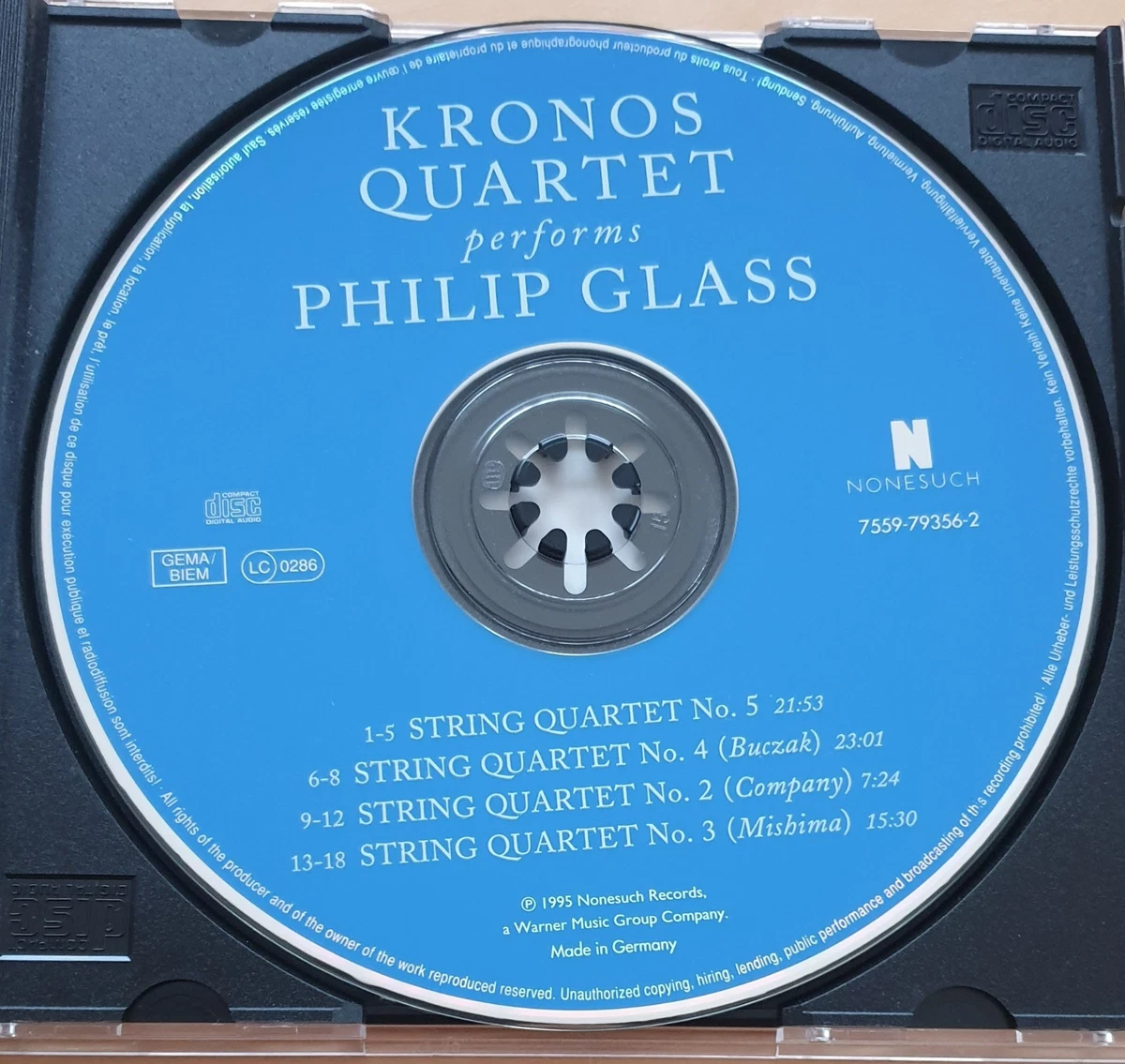 Kronos Quartet Performs Philip Glass by The Kronos Quartet (CD, 1995)