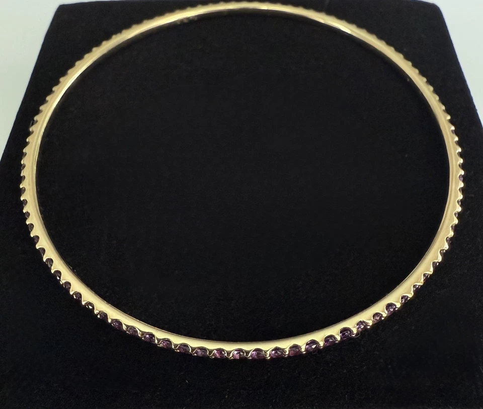 14K 黄金紫水晶手镯 | 95 天然宝石 | 4 克拉以上 | — 第 4/4 张图片