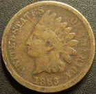 1863 Indian Head Cent - All Major Details are Distinctly Outlined