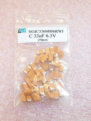 QTY (50) 33uf 6.3V ''C'' CASE 6032 SMD NIOBIUM OXIDE CAPACITORS NOJC336M006RWJ AVX