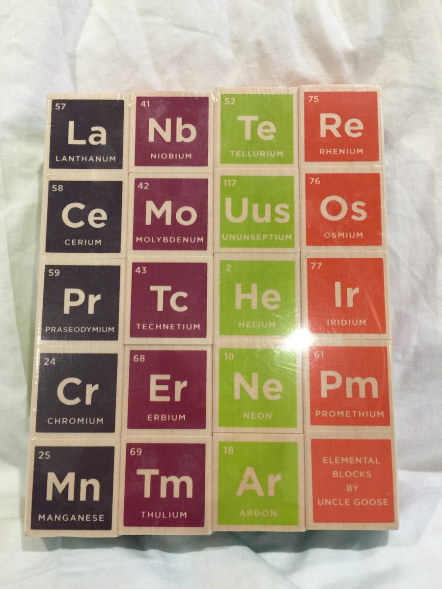 Uncle Goose Elemental Blocks Periodic Table 20 Wooden Block STEM Toys