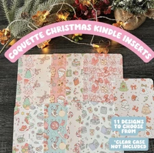 Coquette Christmas E-Reader Insert for Clear Case Covers - Fun, Decorative