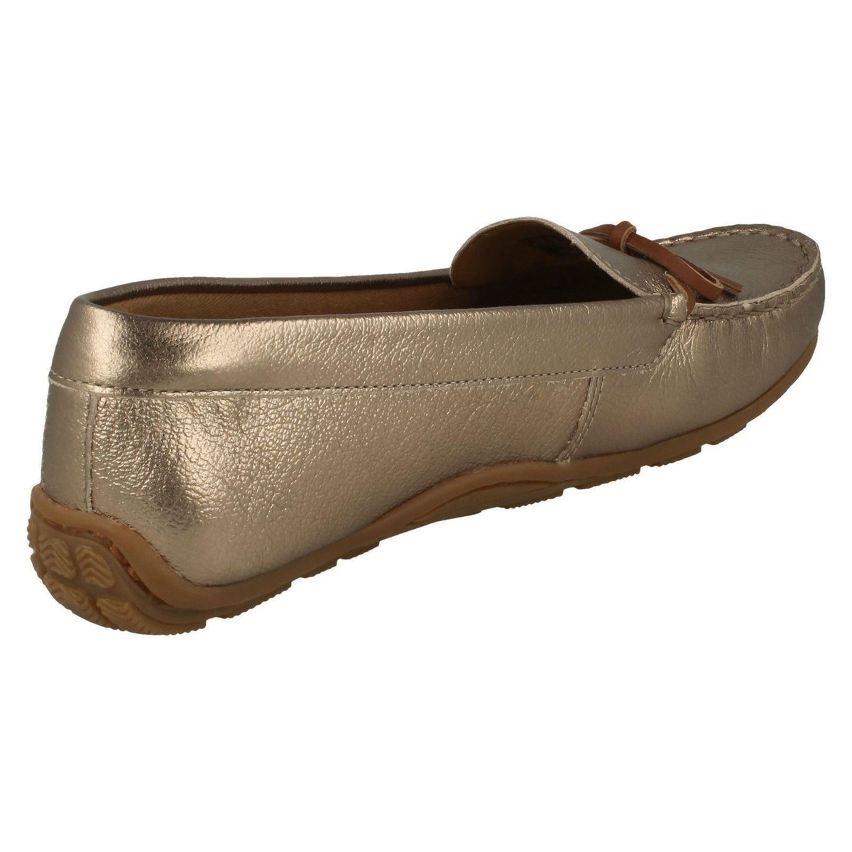 LADIES CLARKS LEATHER FLAT SLIP ON LOAFERS SHOES DAMEO SWING UK