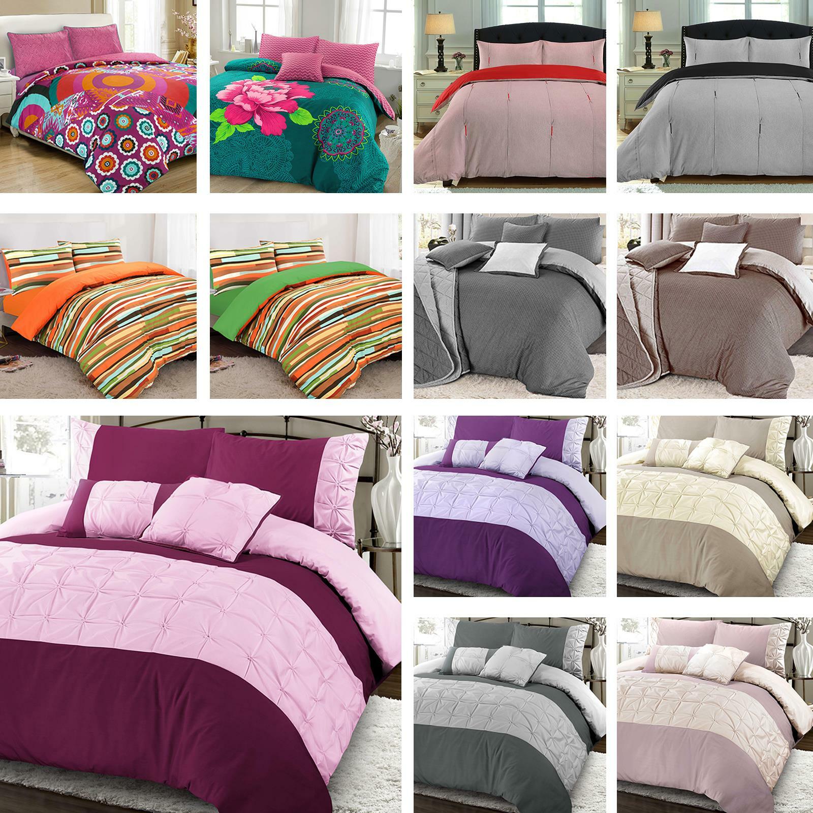 Soft Cotton Blend Duvet Quilt Cover Set Single Double Super King Size