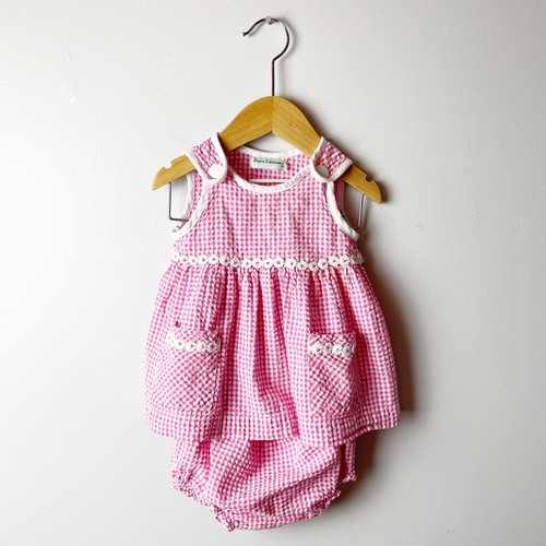 Pink Gingham Daisy Easter Dress 