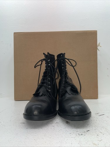 New Men’s Black Lace Up J Chisholm Cowboy Boots. 02000 12 D. 10-62 - Picture 2 of 8