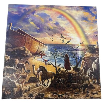 Zachary Thomas Kinkade Canvas Art Noahs Ark 14x14 Wall Decorative