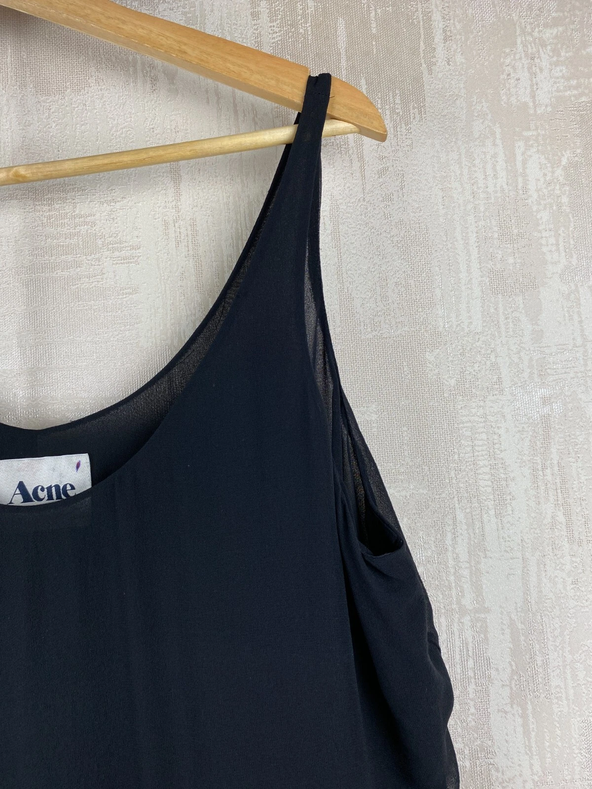 ACNE STUDIOS Mini abito senza acne S S 2010 cinturino nero seta taglia 36