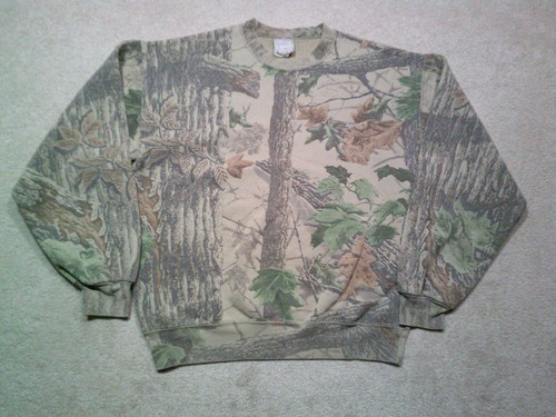 Vintage Jerzees Outdoors Camo Crewneck Sweatshirt Mens Large Realtree Faded