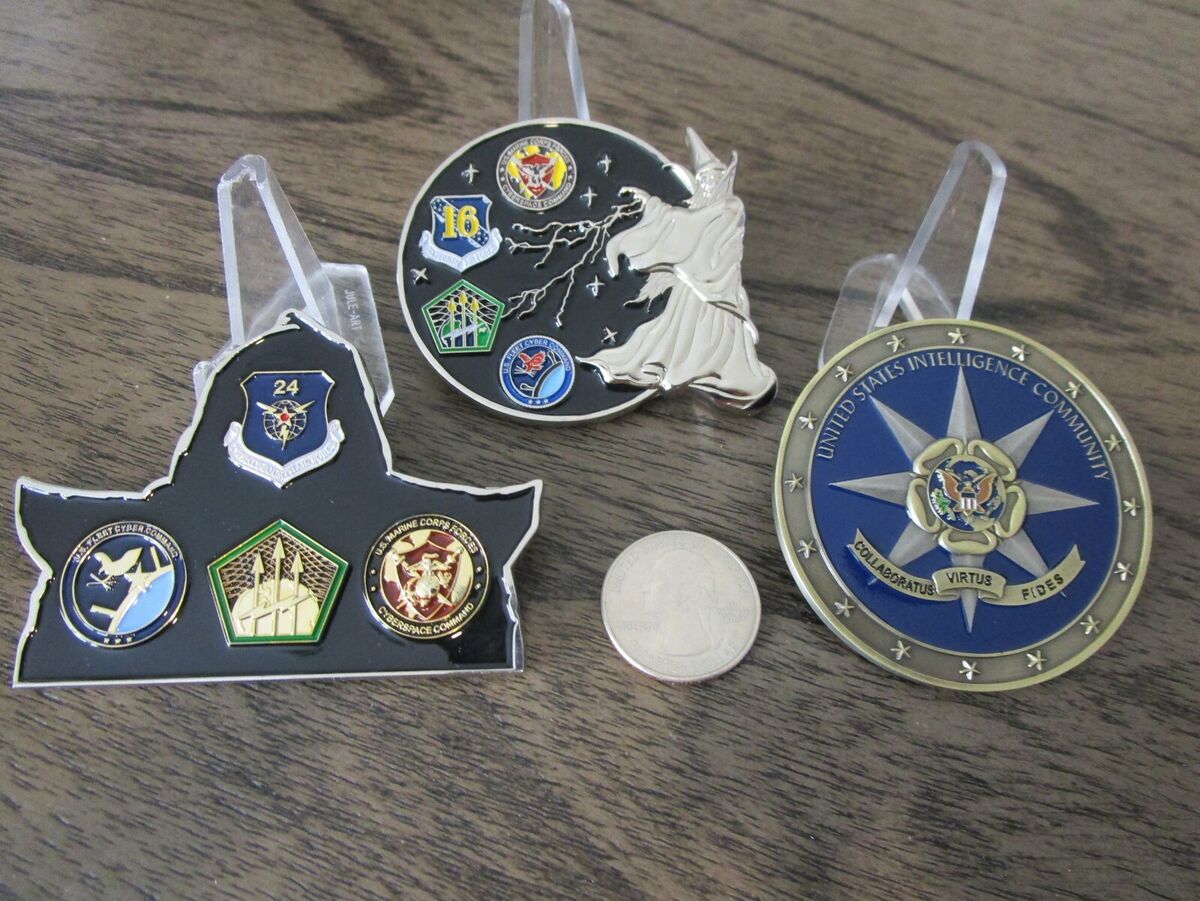 3 Challenge Coins CYBERCOM & Intelligence Community Reaper 3 Challenge Coins CYBERCOM & Intelligence Community Reaper