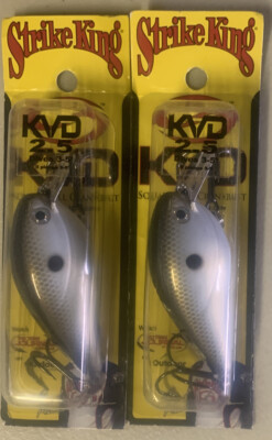 2 Packs Strike King KVD Square Bill Crankbait 2.5 Gizzard Shad