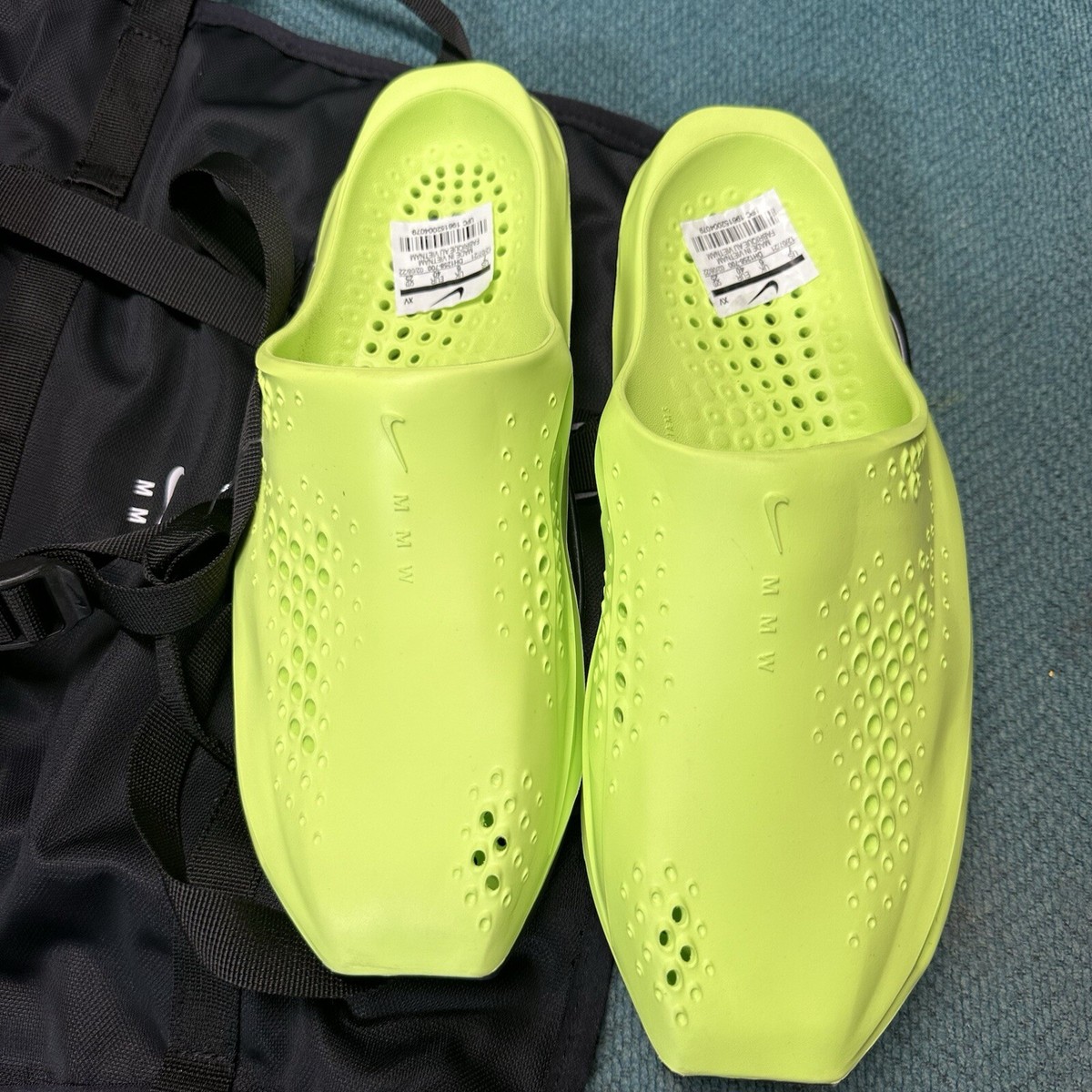 Nike x MMW Zoom 005 Slide Volt Black with Bag Mens Size 7