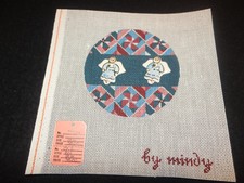 Handpainted Needlepoint Canvas Christmas Angels Ornament by Mindy - NEW