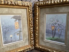 2 Rare Signed Japanese 20th Century Original Watercolors - Kuniko T. Unique!