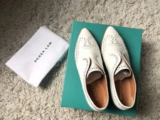 NIB Derek Lam White Taja Loafers With Studs Size 38, Fits 37.5, $750 Retail