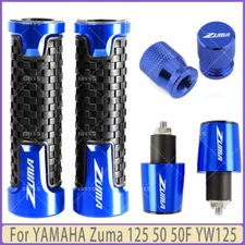 Blue - For YAMAHA Zuma 125 50F Motorcycle Handlebar Grips Bar End Cap Tire Valve