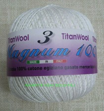 Gomitolo da 100 gr. FILO DI SCOZIA N°3 per lavori ad uncinetto BIANCO