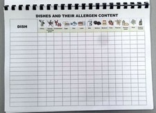 Dishes and Their Allergen Contents - Food Standard Agency Requirement - 50 pages