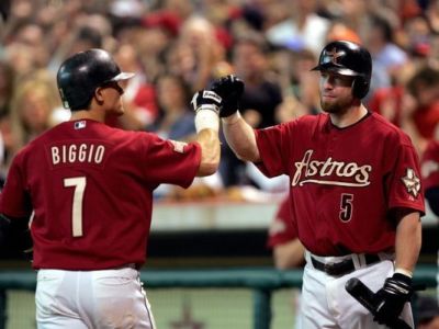 Maillot De Baseball Houston Astros Craig Biggio - Taille XL - Collection Cooperstown - Occasion - Marque Russell Athletic