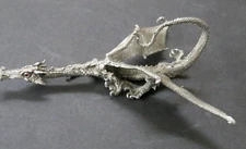 Pewter Stalking Dragon Vintage Radcliff  Red Crystal Eyes 5.5 inch long