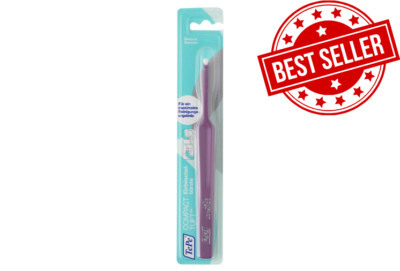 TePe Compact Single-Tuft Toothbrush with Round Brush Head, Assorted Colours