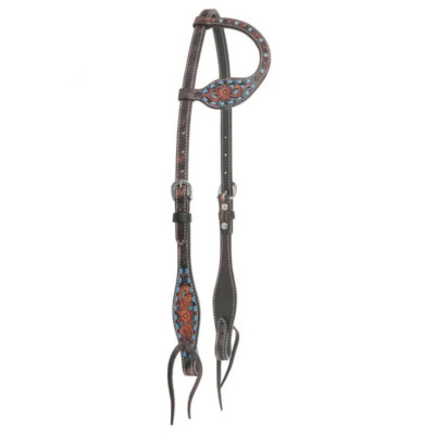1006-17-SC Circle Y One Ear Headstall - Bronco Texas Flower NEW