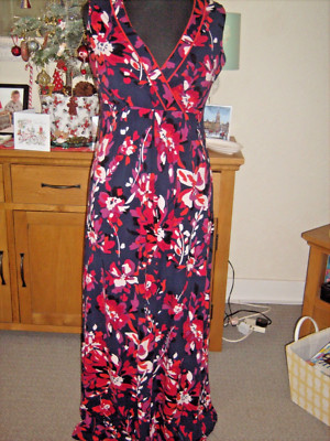 size 12 John Rocha  v neck vibrant floral sleeveless  maxi dress