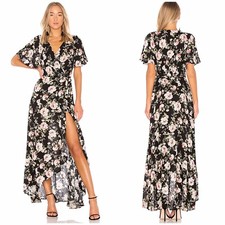 show me your mumu dress Marianne Wrap Dress in Courtney Loves Roses Cloud NWT M