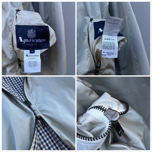 Atemberaubende Herren AQUASCUTUM Vicuna kariert Wendbare Nylonjacke Mantel Gr. 46 - Bild 8 von 10