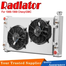 2 Row Radiator Shroud Fan For 88-99 Chevy GMC C/K C1500 C2500 C3500 5.0L 5.7 V8