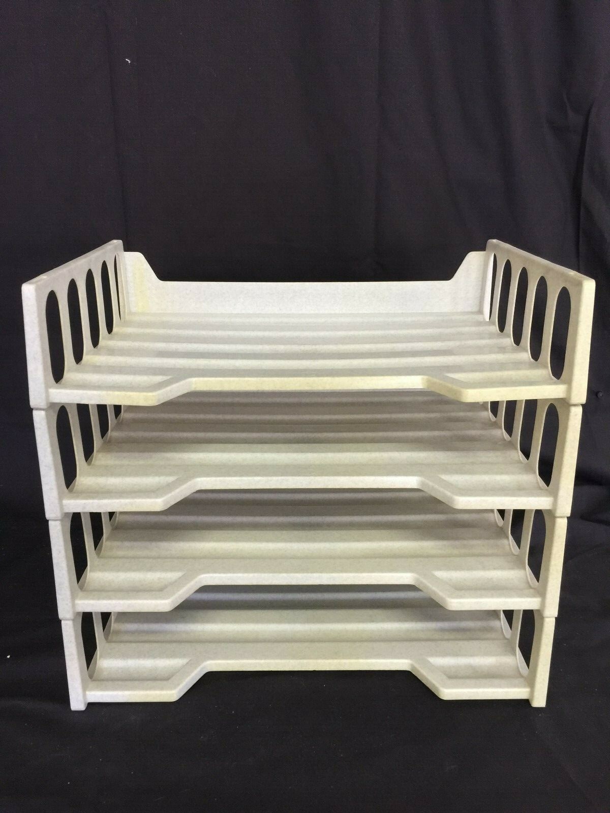 White Plastic Stacked File Rack Holder | eBay