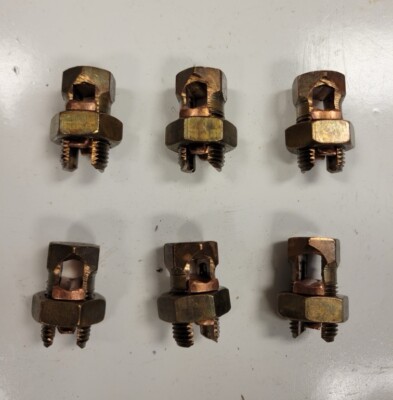 Lot Of 6 BKB SPLIT BOLT CONNECTOR 2H DB 6-3 STR 4-25