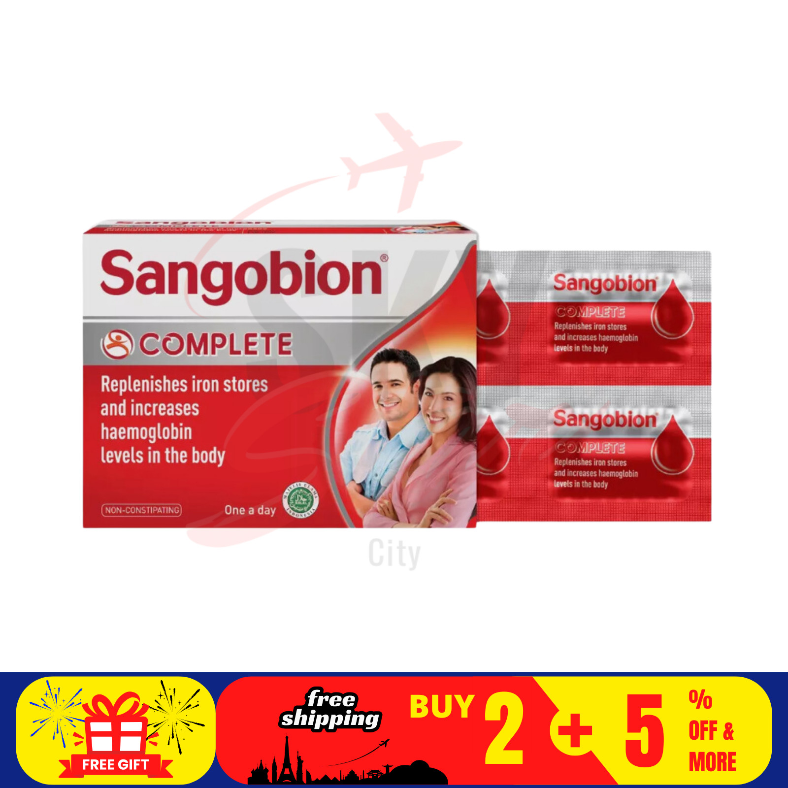 28's Cápsulas Sangobion Complete Repone Tiendas de Hierro y Aumenta la Hemogl...