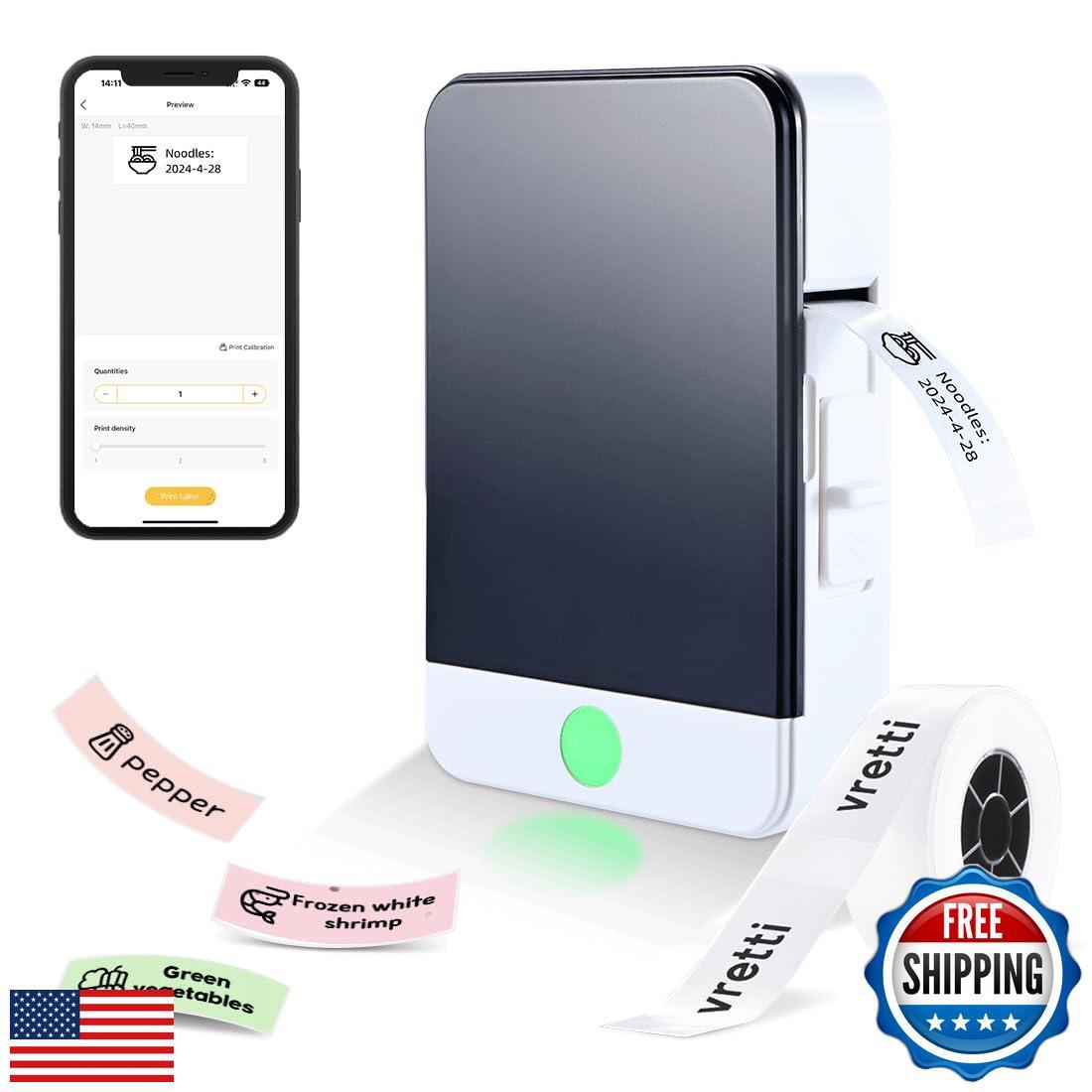 Vretti Mini Label Maker Machine with Tape Easy to Use-image