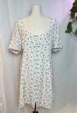 And Now This Women’s Printed Lined Button-Front Shirtdress Ivory Floral Size XXL