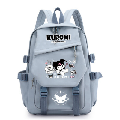 kuromi black shoulder bag backpack zip kids travel shoulder bag